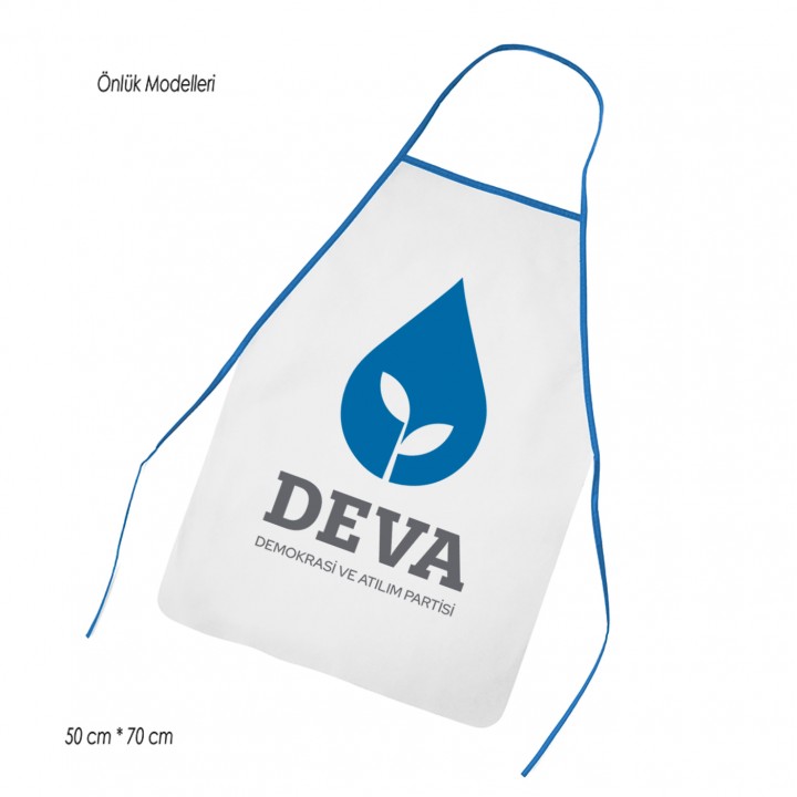DEVA Partisi Logolu Beyaz Mutfak Önlüğü